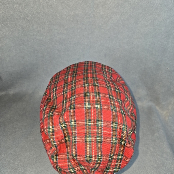 Red Plaid Flat Cap This Vintage cabby Hat Size S/M Stand out from the rest. - Picture 4 of 9